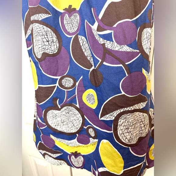 BODEN Fruit Print Tank Top Layering Blouse Scoop Neck Teacher Banana Cherry - Picture 4 of 10